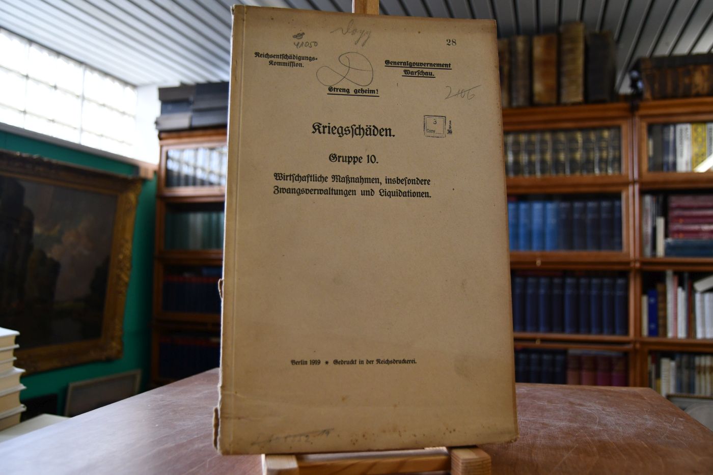 Kriegsschäden. Gruppe 10. Wirtschaftliche Maßnahmen, insbesondere Zwangsverwaltungen und Liquidationen.