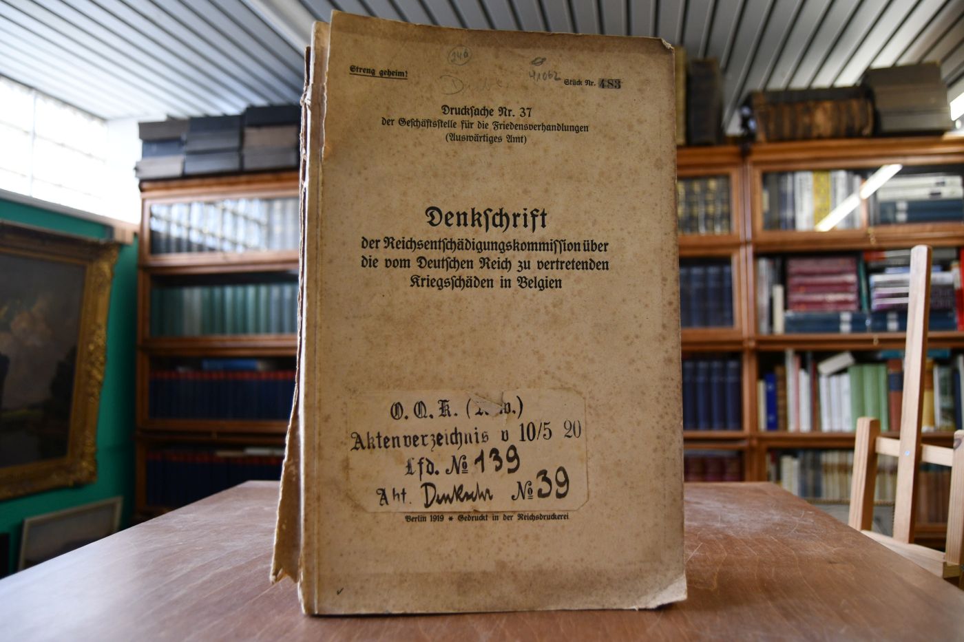 Denkschrift der Reichsentschädigungskommission über die vom Deutschen Reich zu vertretenden Kriegsschäden in Belgien.