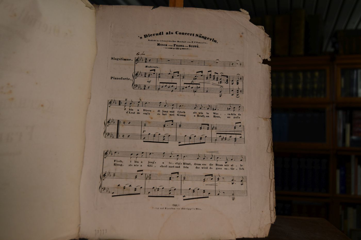`s Dierndl als Concert-Sängerin. Gedicht in österreichischer Mundart von Franz Ullmayer in Musik gesetzt für eine Singstimme mit Begleitung des Pianoforte und dem wohlgebornen Fräulein Katharina Schiller freundlichst gewidmet von Franz v. Suppé Kapellmeister am k. k. priv. Theater an der Wien.