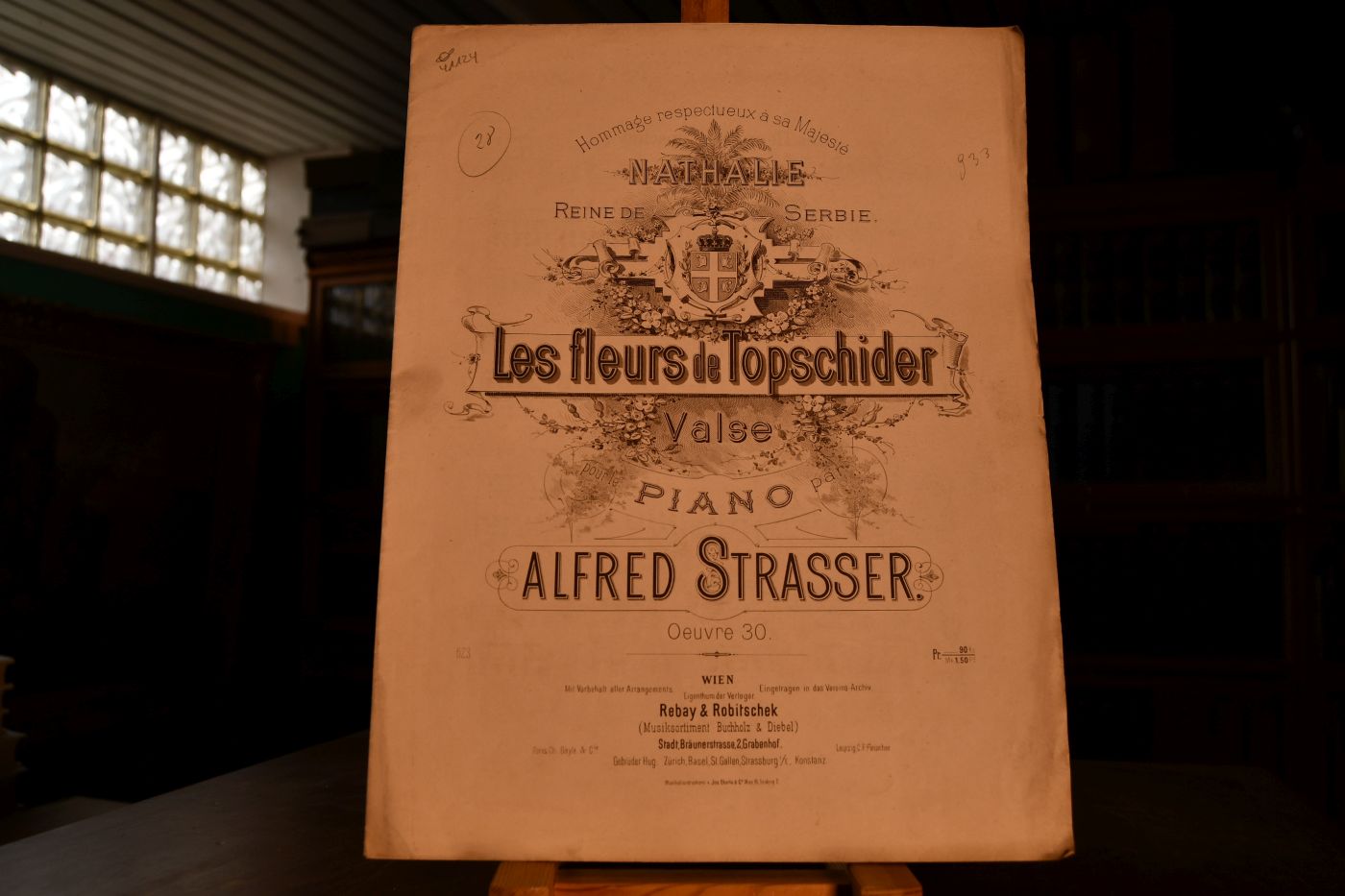 Les fleurs de Topschider. Valse pour le Piano. Hommage respectueux a sa Majeste Nathalie Reine de Serbie.