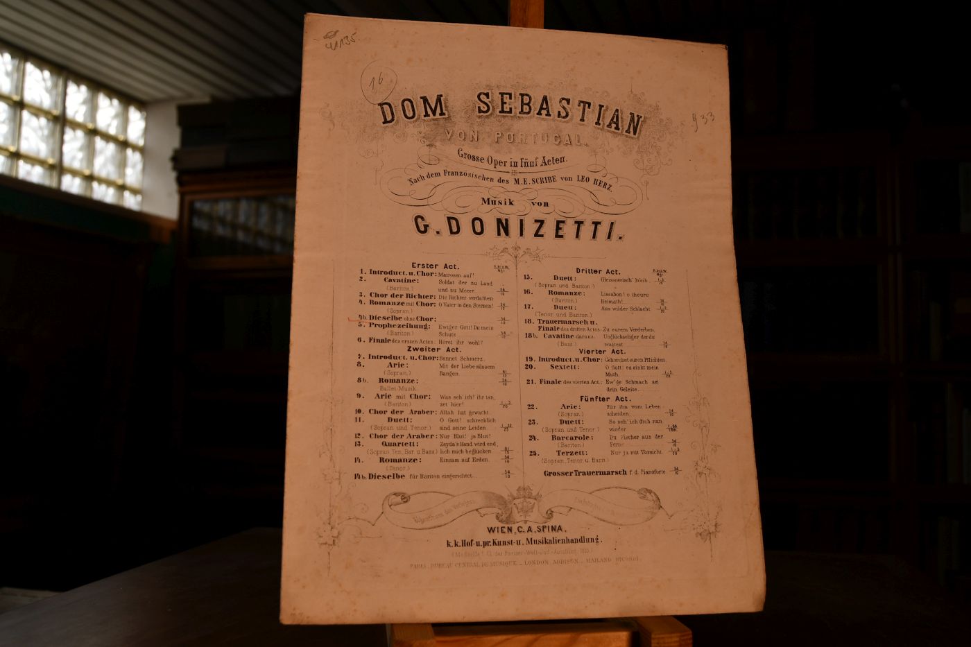 Dom Sebastian von Portugal. Grosse Oper in fünf Acten. Nach dem Französischen des M. E. Scribe von Leo Herz. Nr 4b. Romanze ohne Chor O Vater in den Sternen! (Sopran.)
