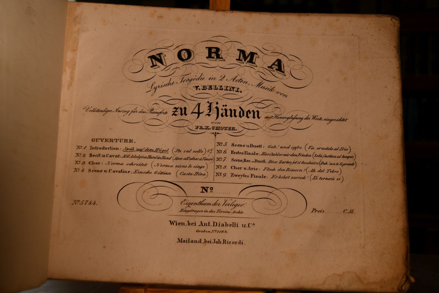 Norma. Lyrische Tragödie in zwei Aufzügen. Vollständiger Auszug für das Pianoforte auf vier Hände.