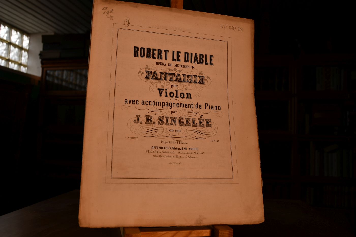 Robert le Diable. Fantaisie pour Violon avec accompagnement de Piano par J.B. Singlee. Op. 120.