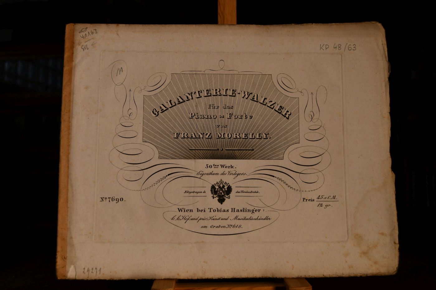 Galanterie-Walzer für das Piano-Forte von Franz Morelly. 50tes Werk. (Klavier.)