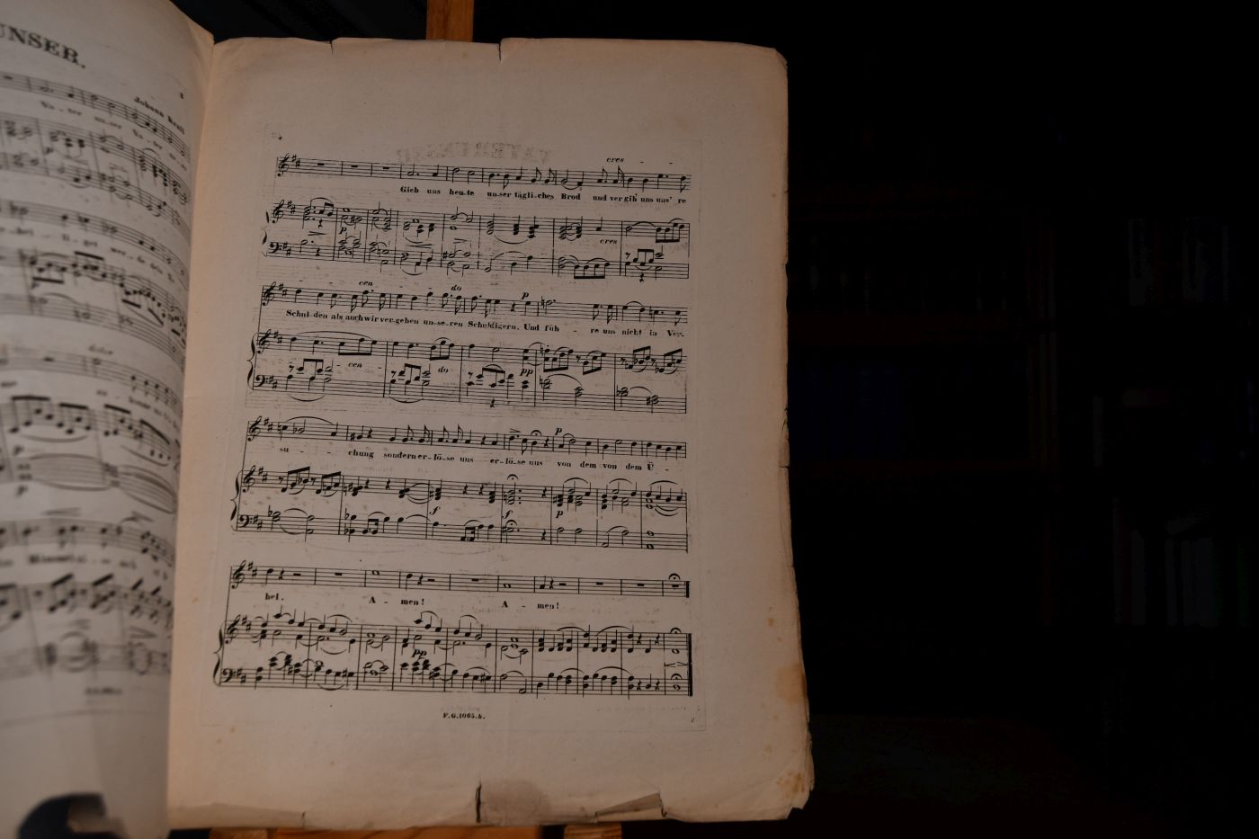 Vater Unser für Sopran oder Tenor mit Begleitung der Phisharmonika oder Orgel.