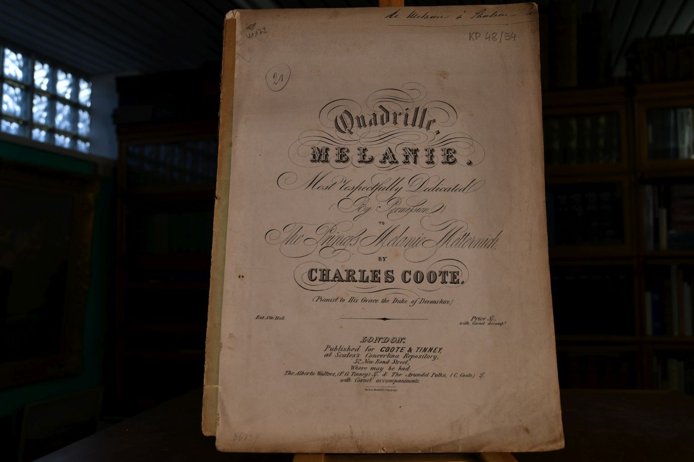 Quadrille Melanie. Most respectfully dedicated by permission to the Princess Melanie Metternich.