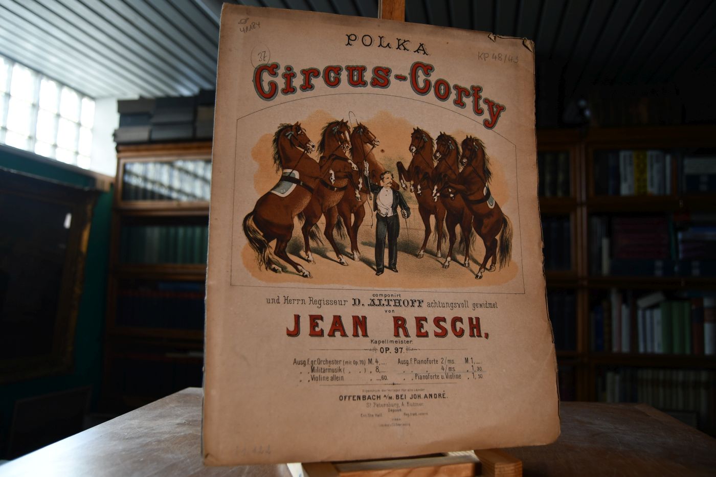 Polka Circus-Corty. Componirt und Herrn Regisseur D. Althoff achtungsvoll gewidmet von Jean Resch Kapellmeister. Op. 97.