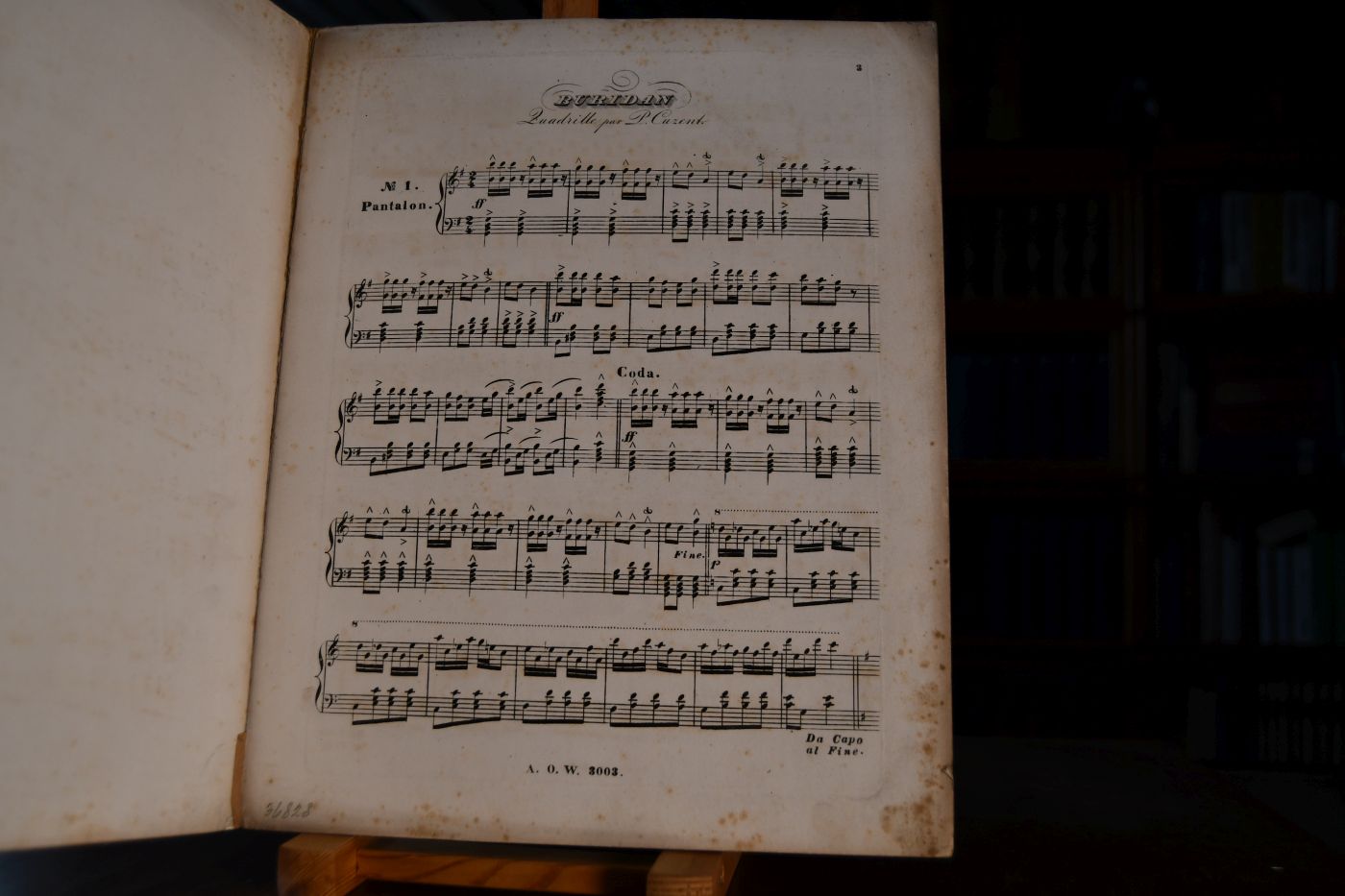 Buridan Quadrille sur la musique du travail de Buridan, Cheval de haute Ecole monte par Melle Pauline Cuzent compose et dedie a Monsieur le Comte Maurice Sandor.