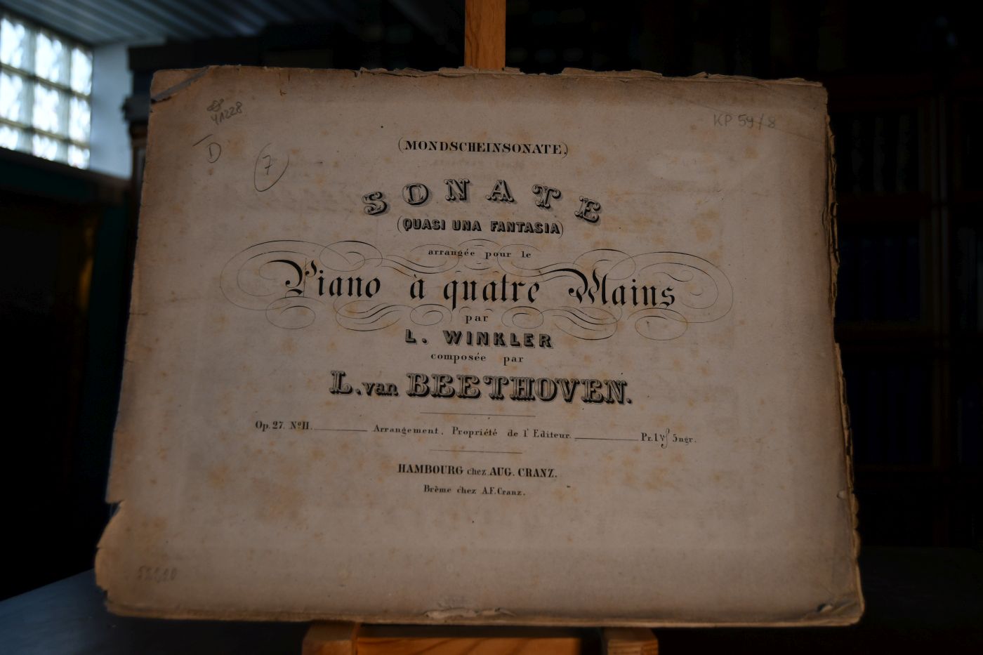 (Mondscheinsonate) Sonate (Quasi una Fantasia) arrangee pour le Piano a quatre Mains par L. Winkler. Op. 27 No. II.