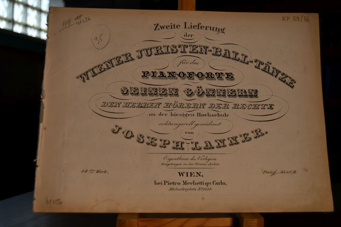 Zweite Lieferung der Wiener Juristen-Ball-Tänze für das Pianoforte seinen Gönnern den Herren Hörern der Rechte an der hiesigen Hochschule achtungsvoll gewidmet. 84. Werk.