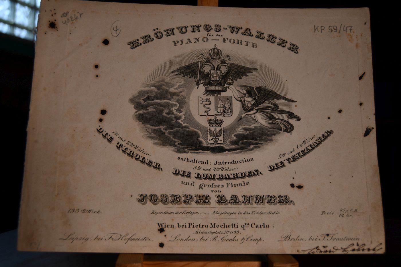Krönungs-Walzer für das Piano-Forte enthaltend Introduction, 1.+2. Walzer Die Tiroler, 3.+4. Walzer Die Lombarden, 5.+6. Walzer Die Venizianer und grosses Finale. 133. Werk.