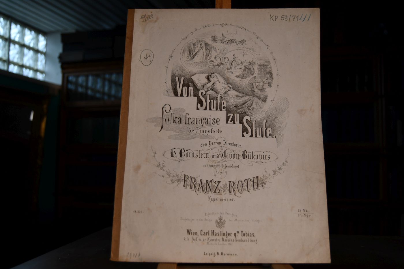 Von Stufe zu Stufe. Polka francaise für Pianoforte den herren Directoren H. Börnstein und C. von Bukovics achtungsvoll gewidmet.