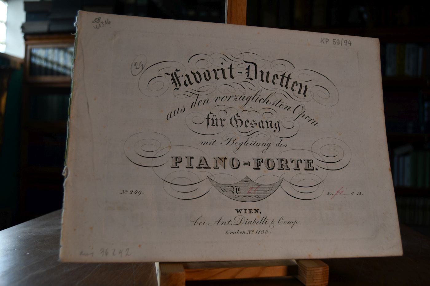 Duetto für 2 Basse (Un segreto d`importanza; Ein Geheimniss zum Erstaunen) aus der Oper Cenerentola (Aschbrödel) von Rossini. Mit Begleitung des Piano-Forte.