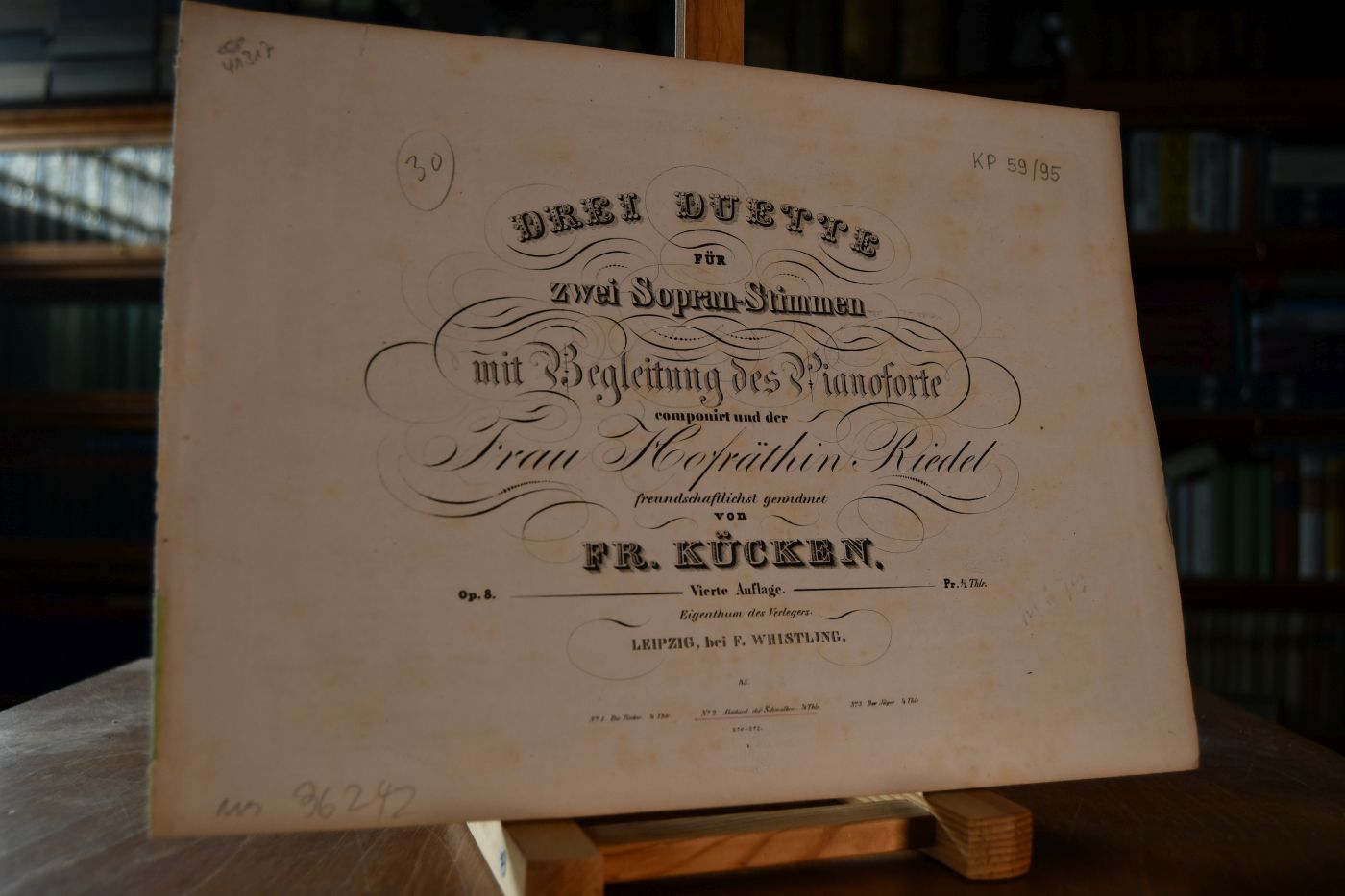 Drei Duette für 2 Sopran-Stimmen mit Begleitung des Pianoforte componirt und der Frau Hofräthin Riedel freundschaftlichst gewidmet. Op. 8. No.2 Abschied der Schwalben.