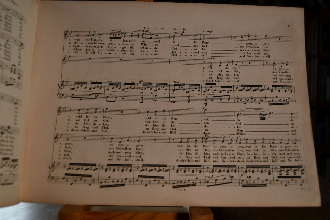 Drei Duette für 2 Sopran-Stimmen mit Begleitung des Pianoforte componirt und der Frau Hofräthin Riedel freundschaftlichst gewidmet. Op. 8. No.2 Abschied der Schwalben.