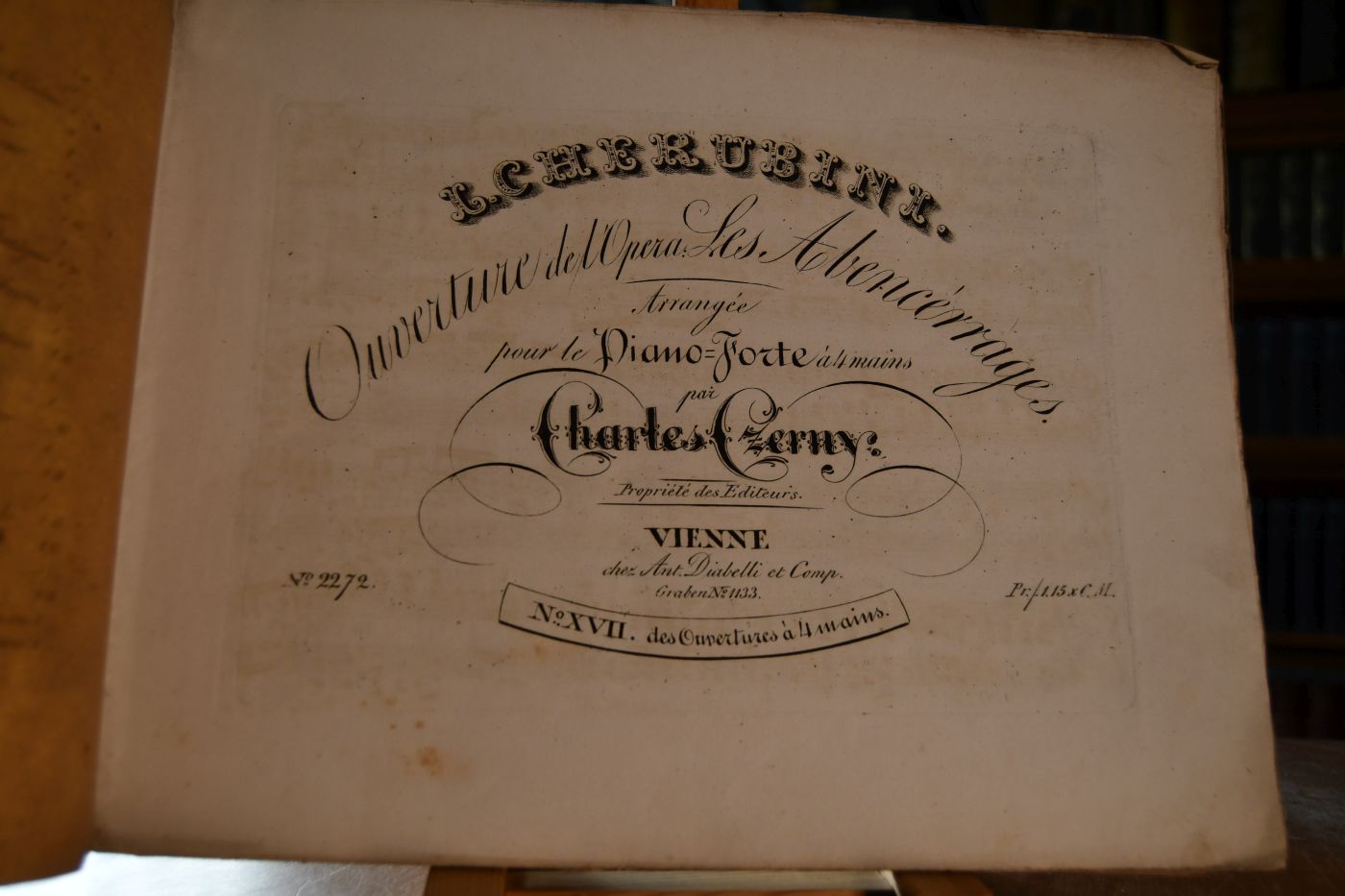 L. Cherubini. Ouverture de l`Opera Les Abencerrages. Arrangee pour le Piano-Forte a 4 mains par Charles Czerny.