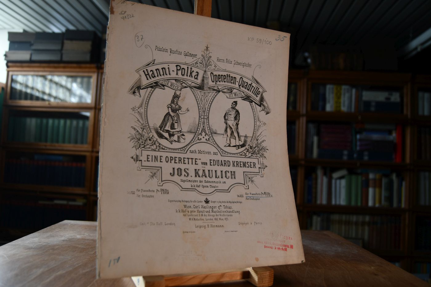 Operetten Quadrille nach Motiven aus Ed. Kremser`s "Eine Operette" von Jos. Kaulich. 117. Werk.