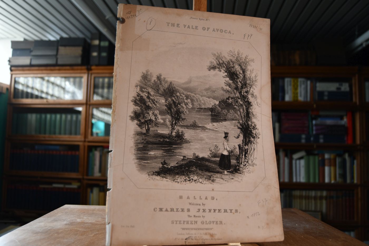 The Vale of Avoca. Ballad written by Charles Jeffrys, the music by Stephen Glover.
