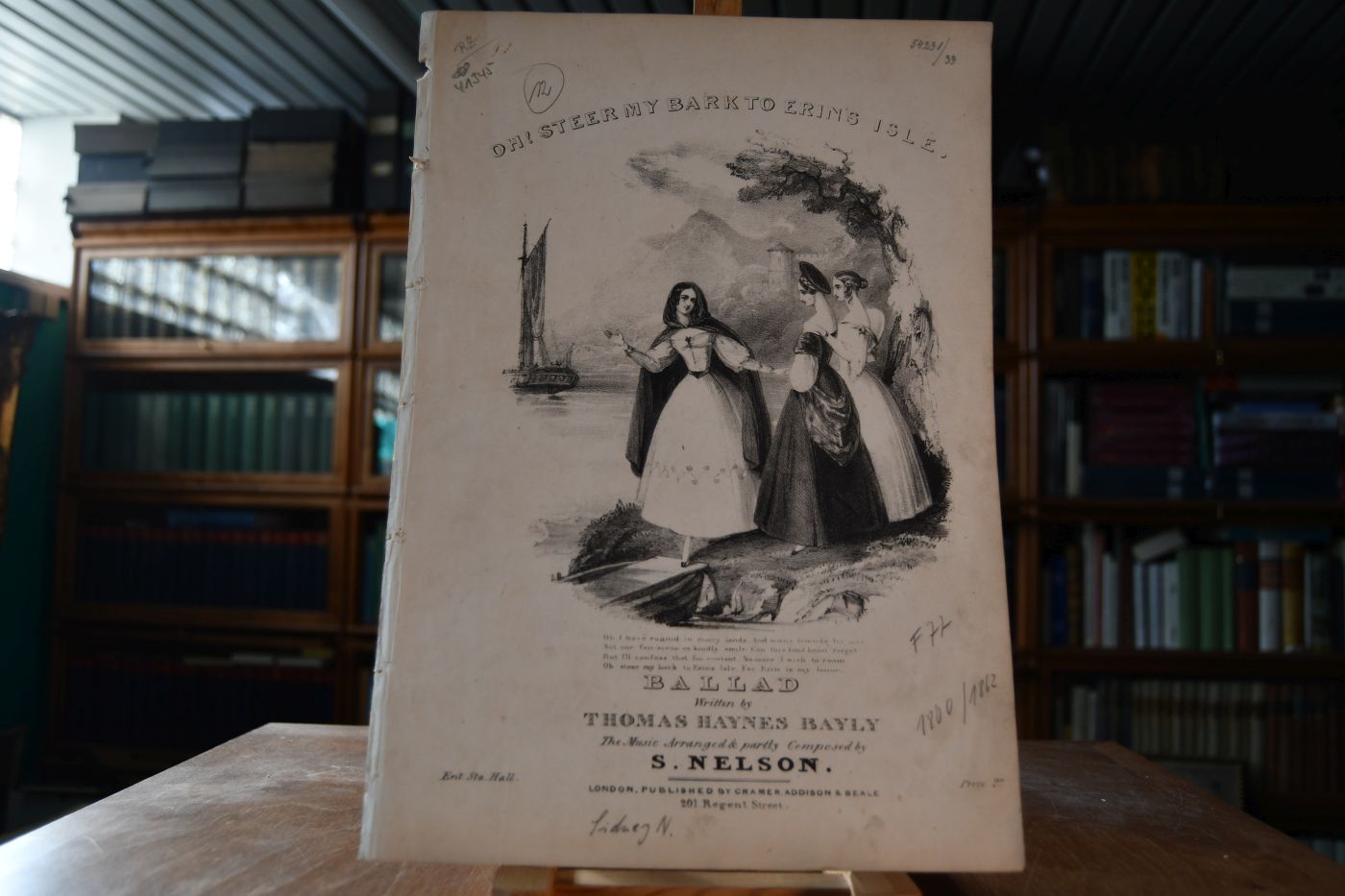 Oh! Steer my bark to Erin`s isle. Ballad written by Thomas Haynes Bayly. The music arranged & partly composed by S. Nelson.