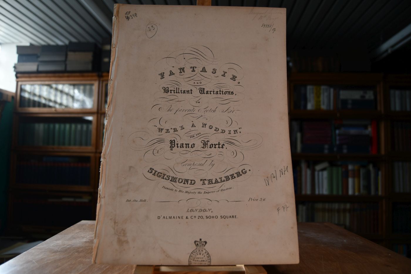 Fantasie and Brilliant Variations on The favorite Scotch Air "We`re a Noddin." for the Piano Forte composed by Sigismond Thalberg.