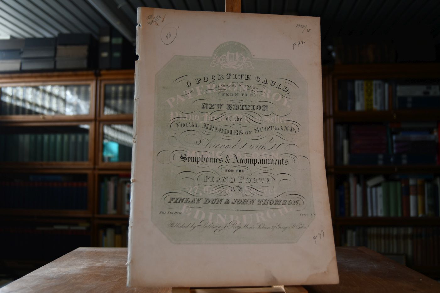 O Poortith Cauld, as sung by Mr. Wilson. From the New Edition of the Vocal Melodies of Scotland. Arranged with Symphonies & Accompaniments for the Piano Forte.