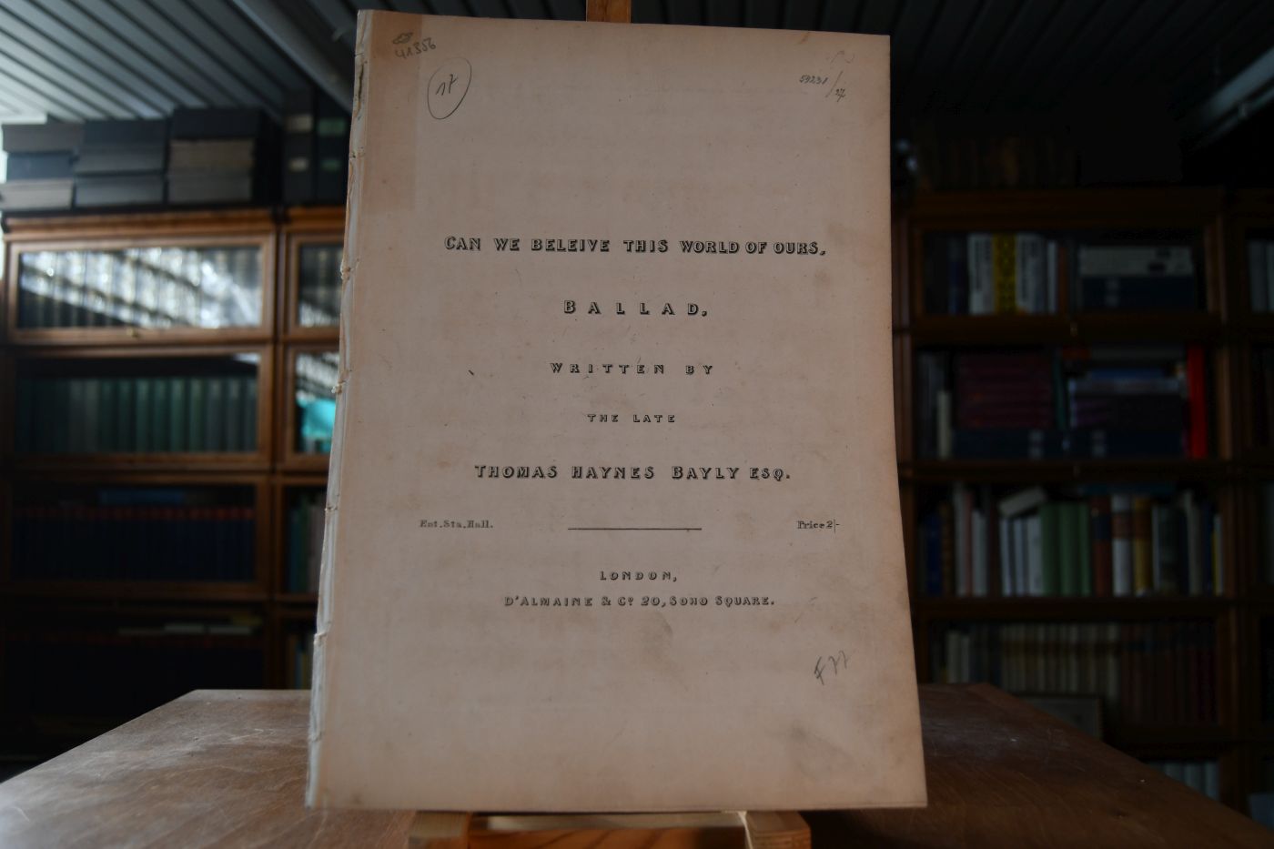 Can we believe this world of ours. Ballad, written by the late Thomas Haynes Bayly.