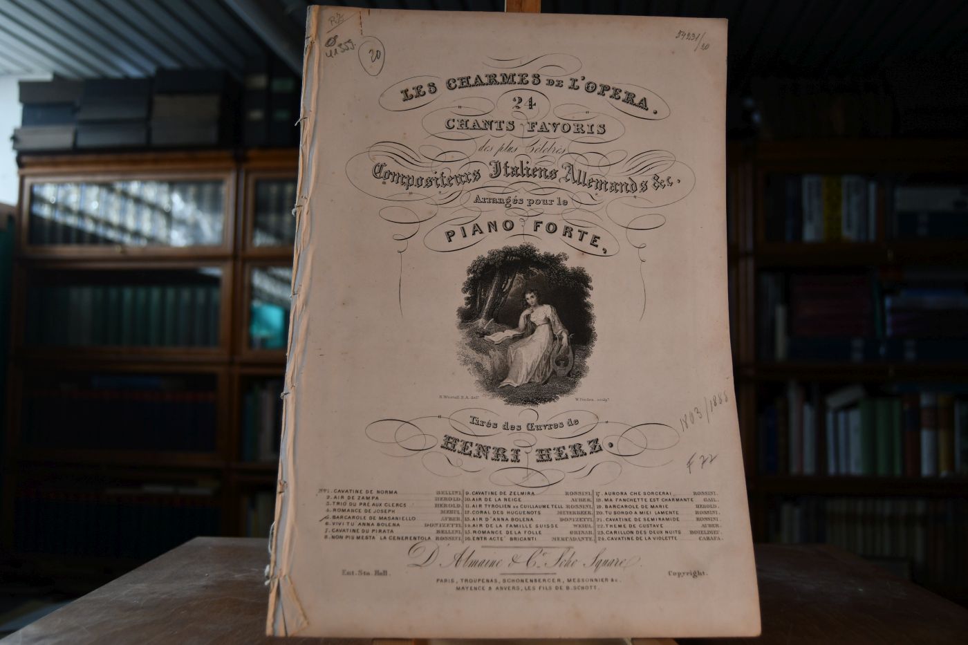 Barcarole de Masaniello, Vivi tu Anna Bolena, Cavatine du Pirata, Non piu mesta la Cenerentola. Les Charmes de l`opera. 24 Chants favoris des plus celebres Compositeurs Italiens Allemands etc. arranges pour le Piano Forte. Tires des Oeuvres de Henri Herz.