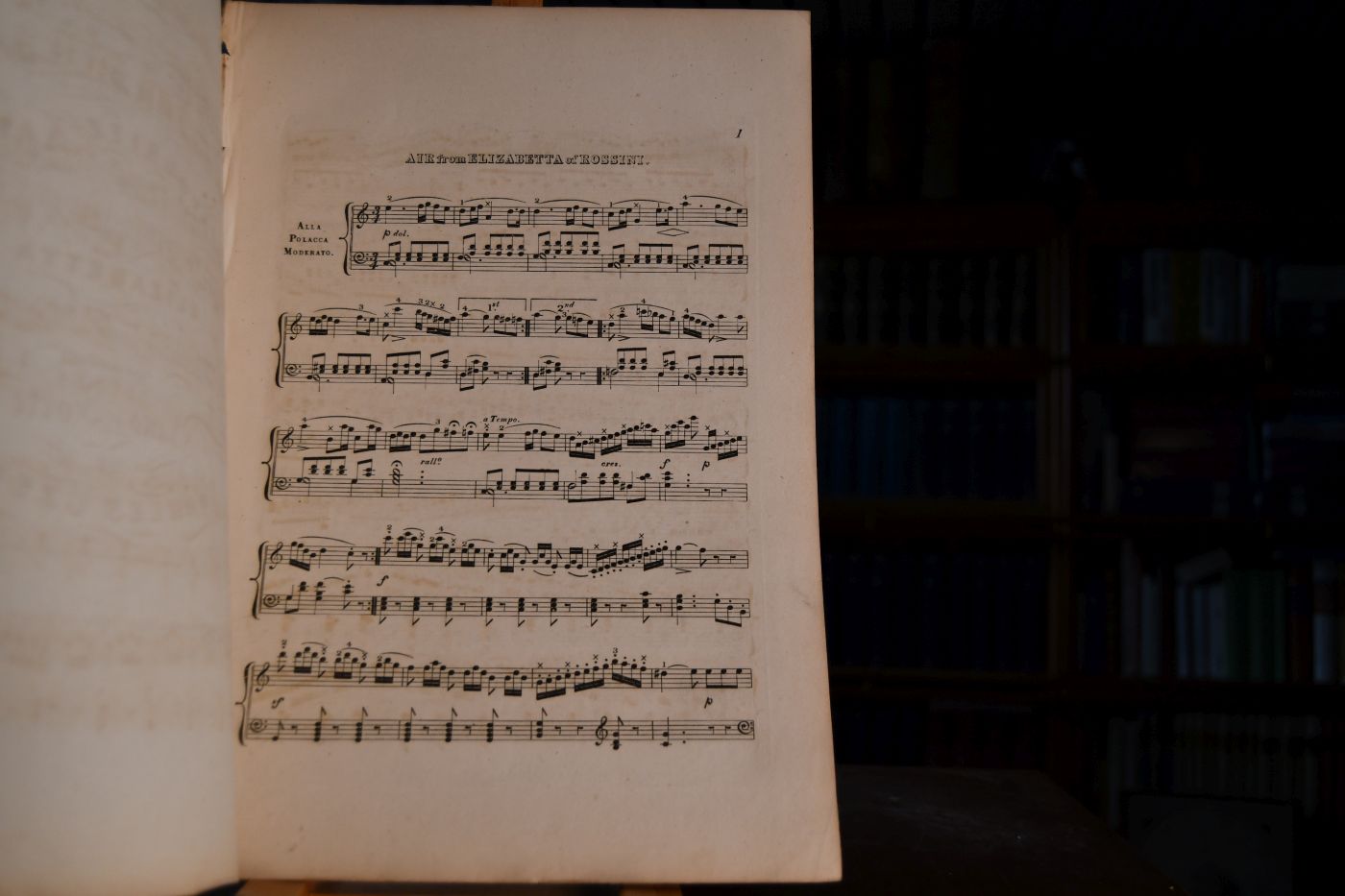The Favourite Air from Rossini`s Opera Elizabetta. Varied and Fingered for the Piano Forte by Charles Czerny.