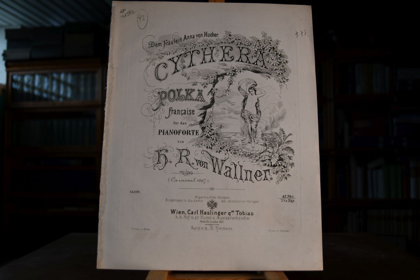 Cythera. Polka francaise für das Pianoforte. Dem Fräulein Anna von Hueber (Carneval 1867).