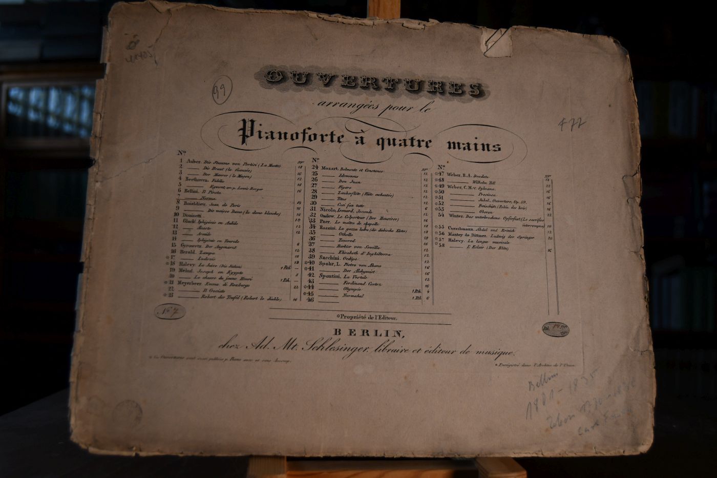 Ouvertures arranges pour le Pianoforte a quatre mains. Nr. 7 Bellini, Norma arr. p. Ebers.