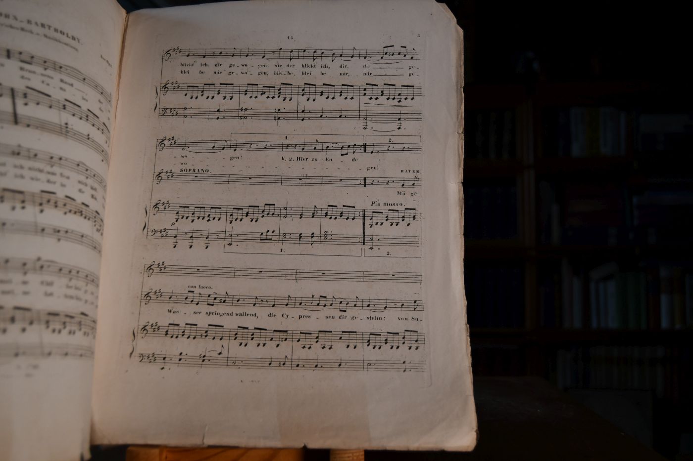 Suleika und Hatem, Duett aus Göthe`s Divan 14 für Sopran und Tenor, aus Op. 8. Drei Volkslieder von H. Heine und Kaufmann 1. Wie kann ich froh und lustig sein. 2. Wenn ich auf dem Lager liege. 3. Wasserfahrt Ich stand gelehnt, nebst Suleika und Hatem für zwei Stimmen mit Begleitung des Pianoforte.