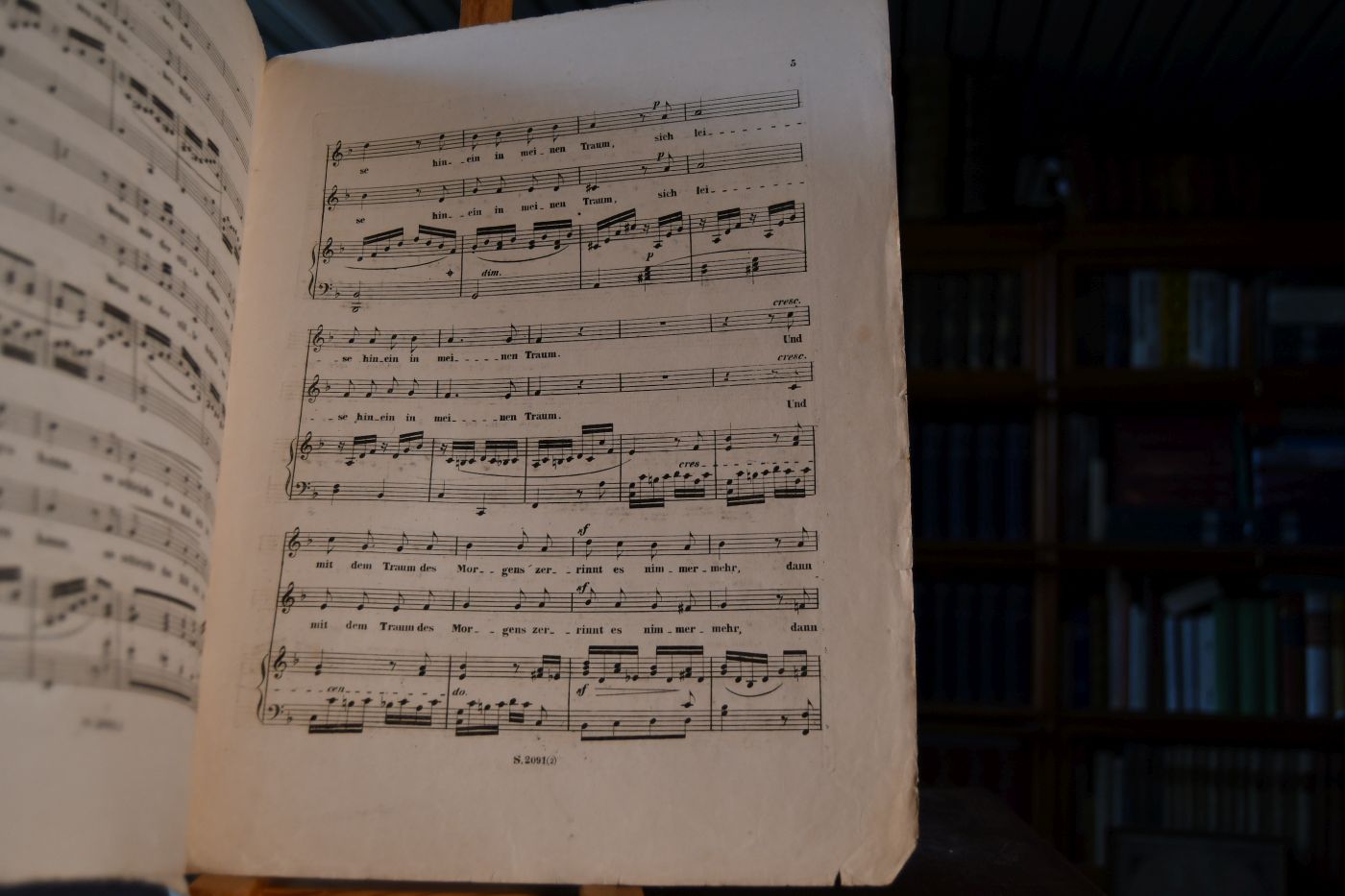 Drei Volkslieder von H.Heine und Kaufmann für zwei Stimmen mit Begleitung des Pianoforte. Abendlied, Volkslied gedichtet von H. Heine 2. Wenn ich auf dem Lager liege.