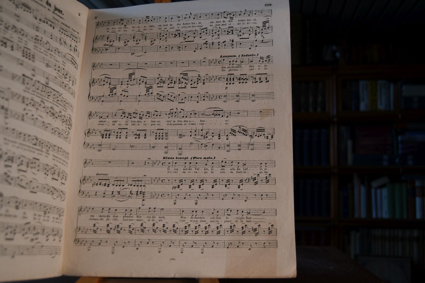 Franz Schubert`s sämmtliche Compositionen. II. Band Lieder, Gesänge und Balladen für eine Singstimme mit Pianofortebegleitung revidirt und corrigirt von L. Winkler und H. Sattler. Heft 31 Op.44 (668) An die untergehende Sonne.