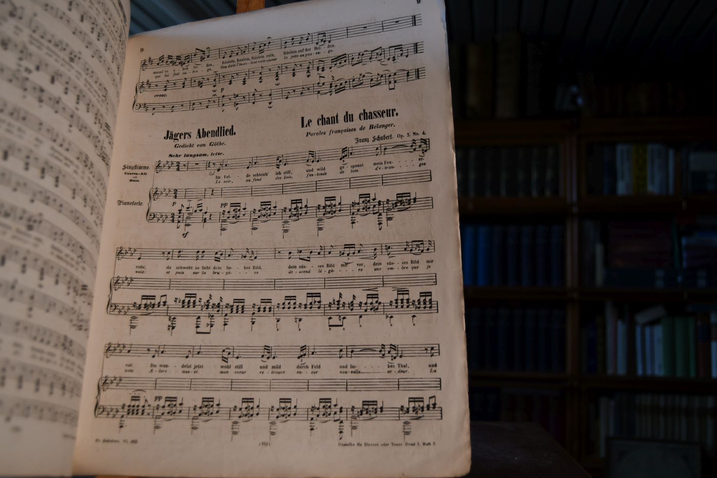 Franz Schubert`s sämmtliche Compositionen. VI. Band Lieder und Gesänge für eine Contra-Alt oder Bass-Stimme mit Begleitung des Pianoforte revidirt und corrigirt von H. Sattler. Heft 102 (782) Op. 2. Gretchen am Spinnrade. Op. 3. No. 1. Schäfers Klagelied. Op.3. No.3. Heidenröslein. Op.3.No.4. Jägers Abendlied. Op.4.No.1. Der Wanderer. Op. 4.No.2. Morgenlied. Op.4.No.3. Wanderers Nachtlied.