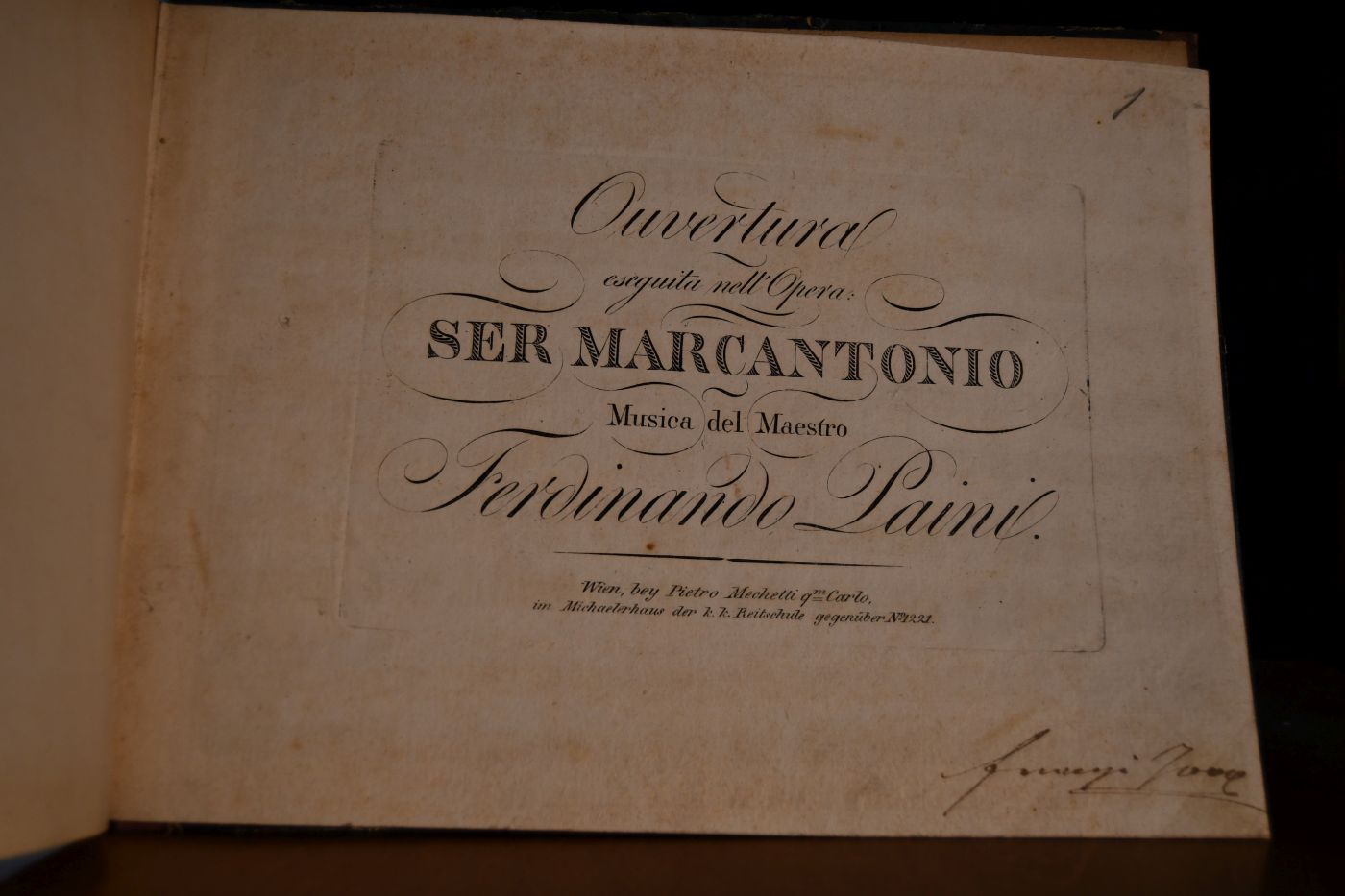 Ouvertura eseguita nell` Opera Ser Marcantonio. Musica del Maestro Ferdinando Paini.