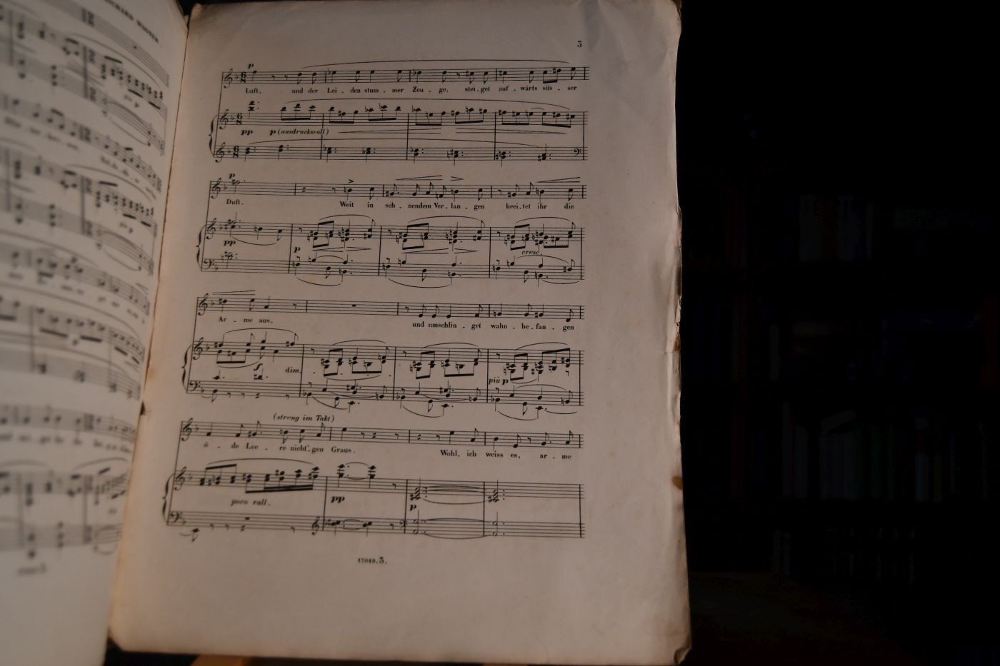 5 Gedichte für eine Frauenstimme mit Pianoforte-Begleitung in Musik gesetzt. 2te. Folge No. 930 a 934 No. 3 Im Treibhaus (Studie zu Tristan und Isolde).