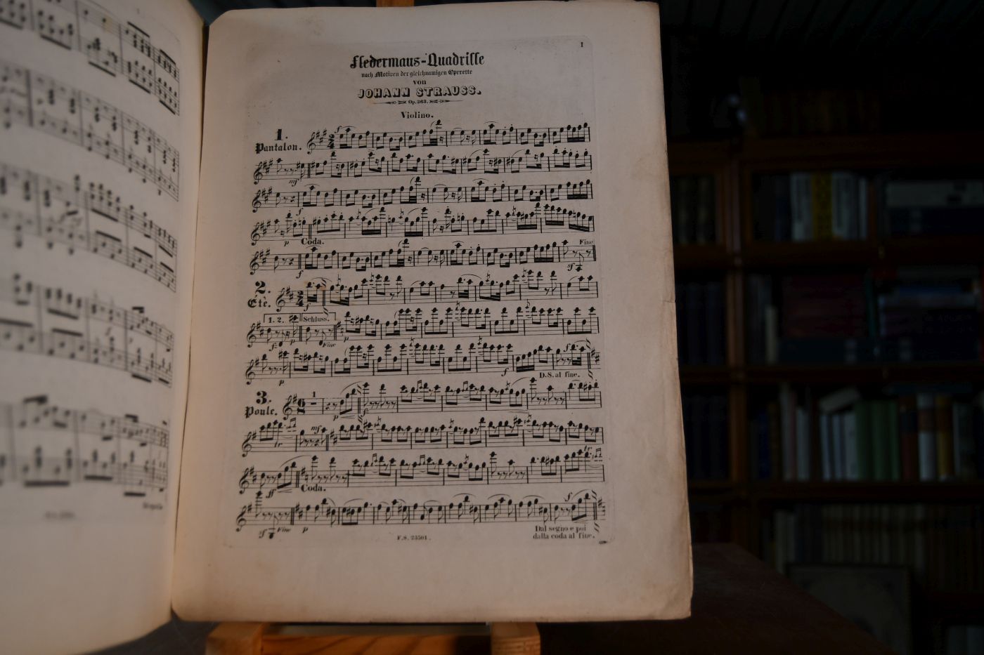 Tänze für Violine und Pianoforte (oder für Violine allein). Op. 363 Fledermaus-Quadrille.