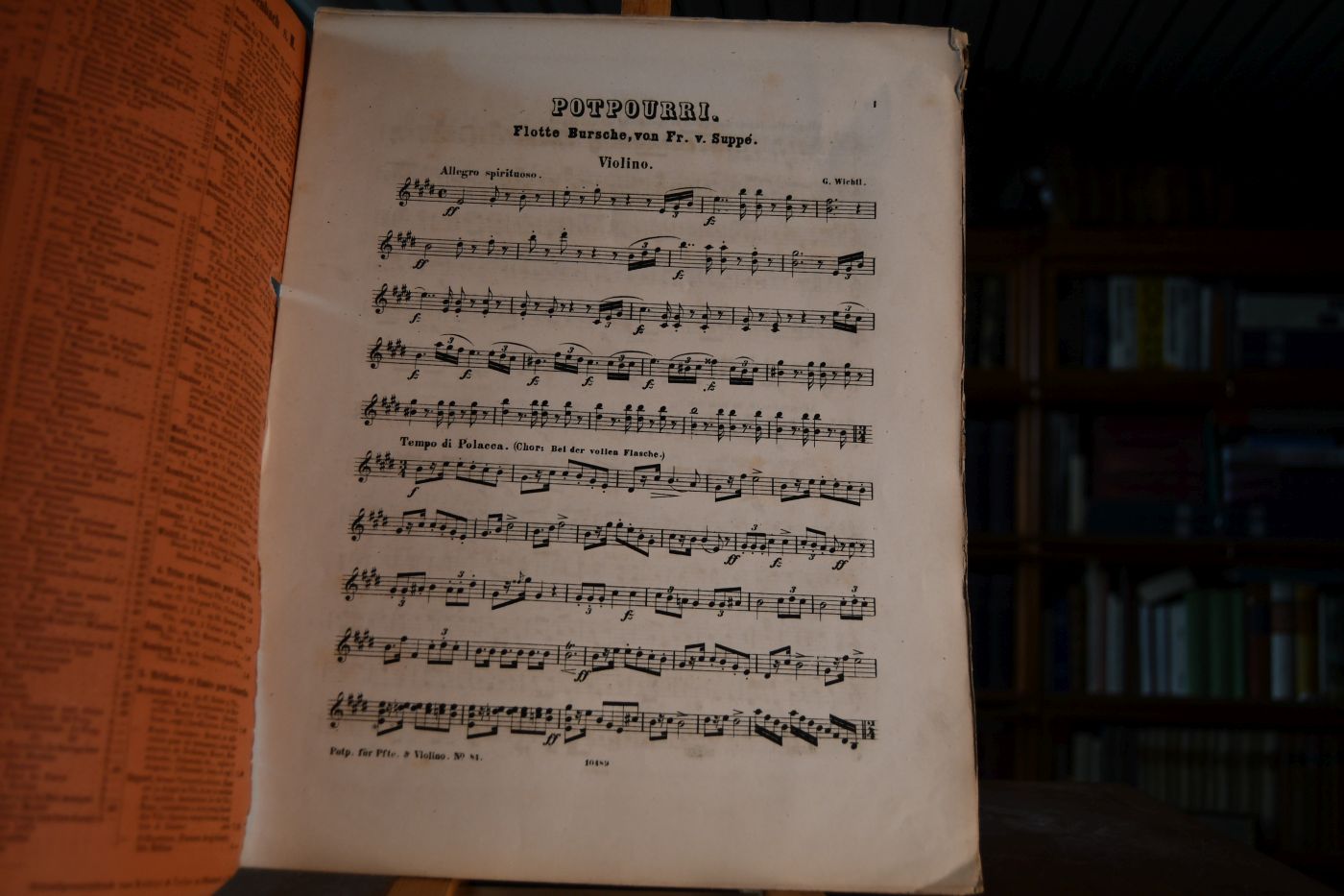 Flotte Bursche. Arrangiert von G. Wichtl. Les Fleurs des Operas. Potpourris pour Piano & Violon No. 84.