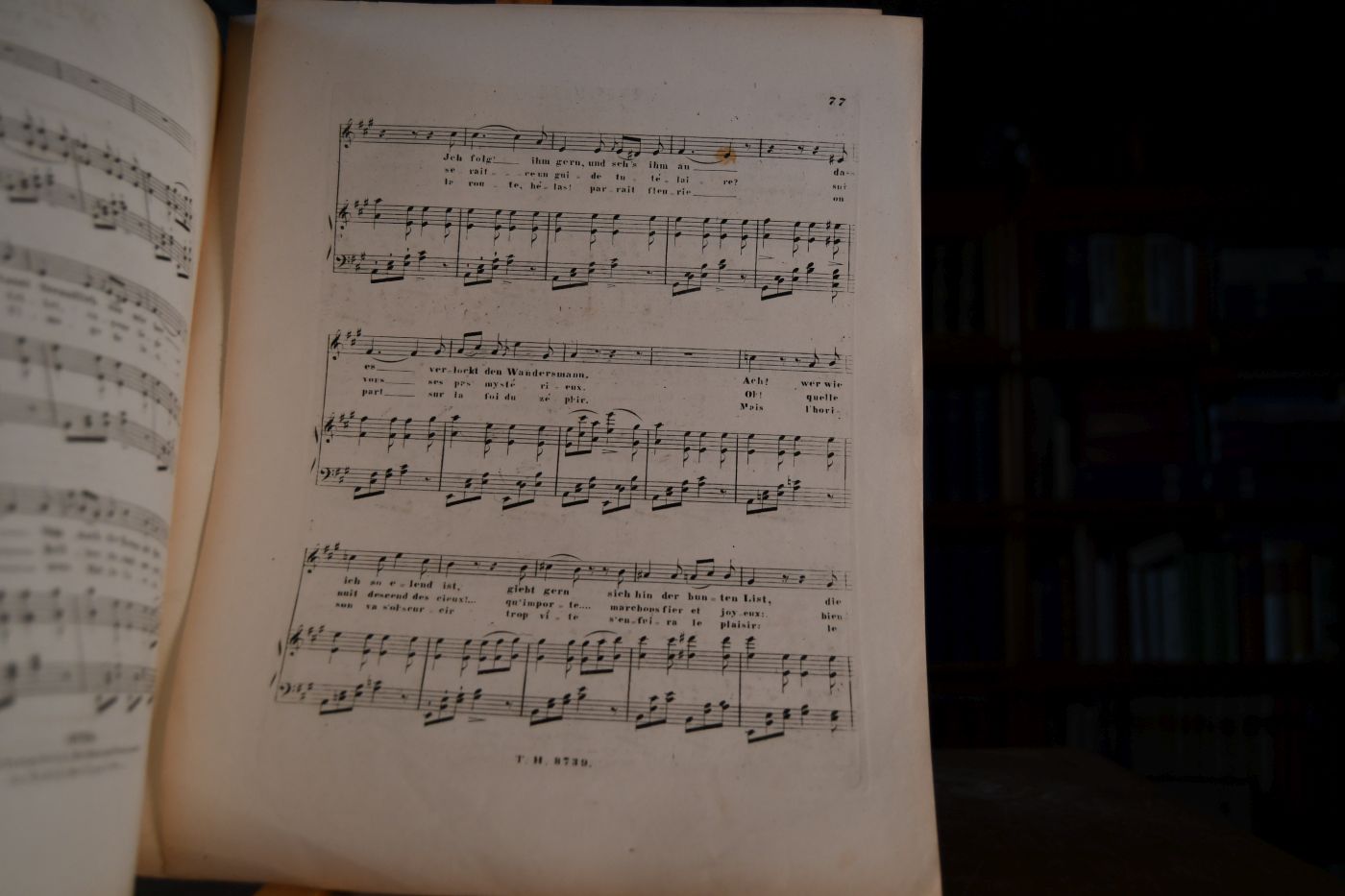 Winterreise (Le Voyage d`Hiver) von Wilhelm Müller. Deutsch und französisch. In Musik gesetzt für eine Singstimme mit Begleitung des Pianoforte von Franz Schubert. 89. Werk No. 19 Täuschung.