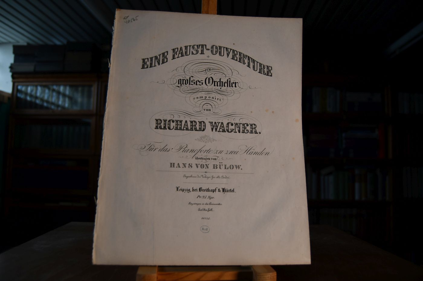 Eine Faust-Ouverture für grosses Orchester componirt von Richard Wagner. Für das Pianoforte zu zwei Händen übertragen von Hans von Bülow.
