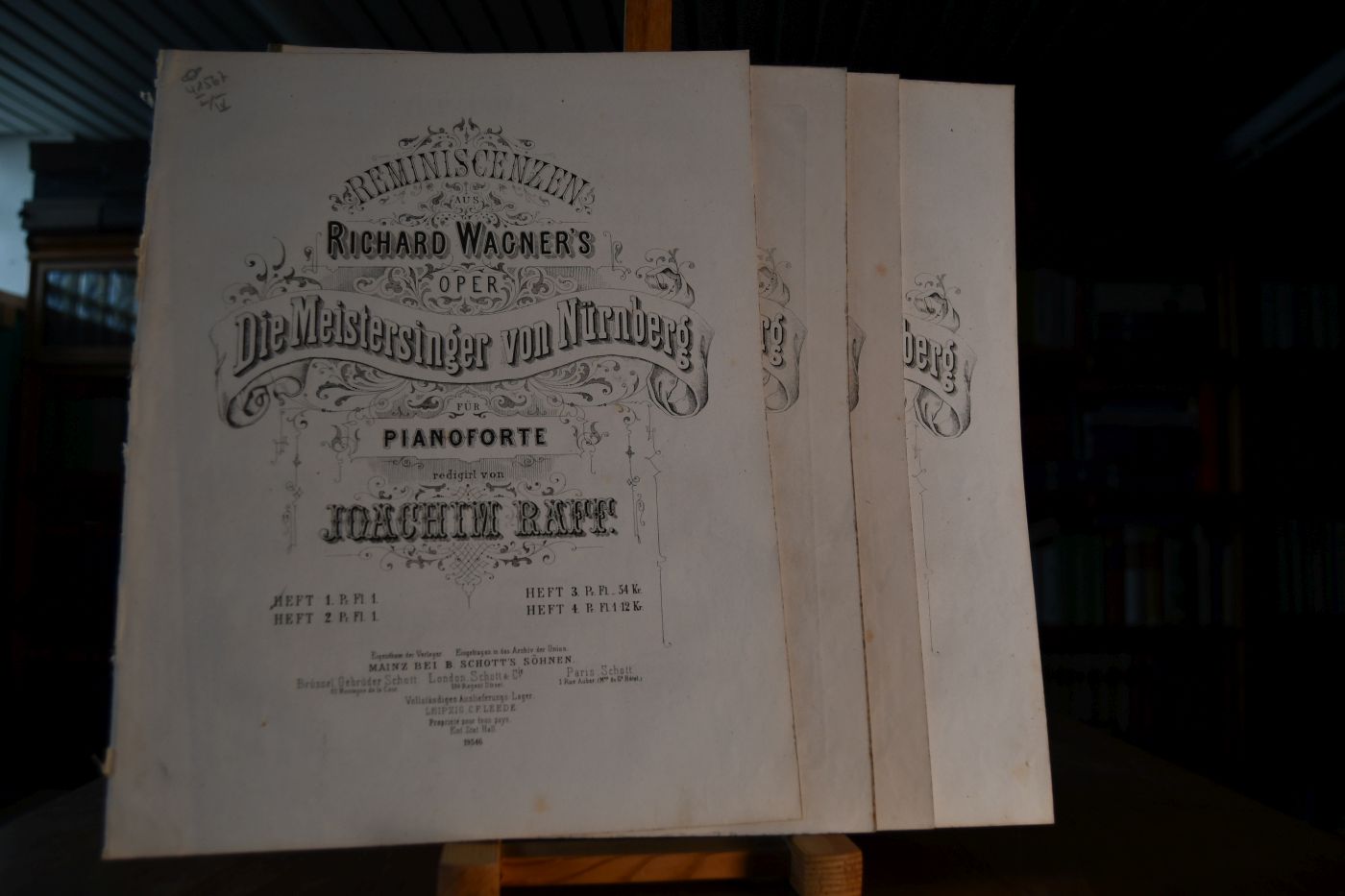 Reminiscenzen aus Richard Wagner`s Oper Die Meistersinger von Nürnberg für Pianoforte redigirt von Joachim Raff. Hefte 1- 4.