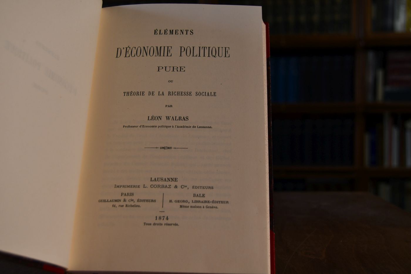 Elements d`Economie politique pure ou Theorie de la Richesse sociale. Beigegeben Vademecum zu einem zentralen Klassiker der ökonomischen Statik, Düsseldorf, Verlag Wirtschaft und Finanzen, 1988, 108 S., Pappband, ISBN 3878810318.