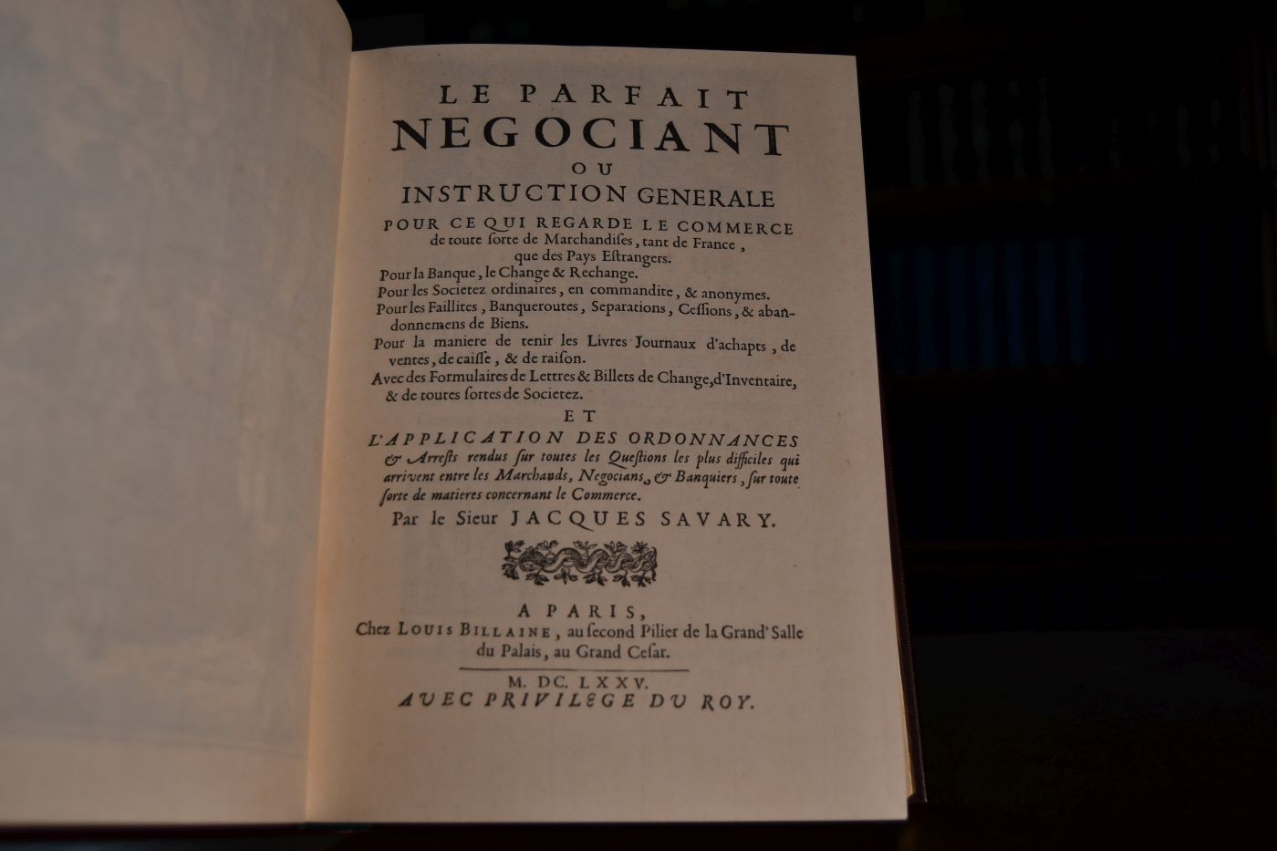Le Parfait Negociant ou Instruction generale pour ce qui regarde le Commerce de toute sorte de Marchandises, tant de France, que des Pays Estrangers. Beigegeben Vademecum zu einem Klassiker der Handlungswissenschaft, Düsseldorf, Verlag Wirtschaft und Finanzen, 1993, 112 S., Pappband, ISBN 3878810741.