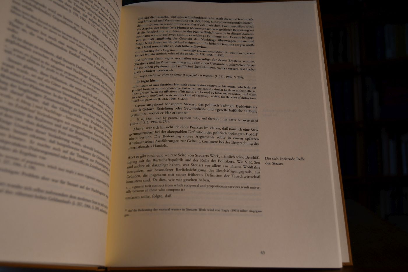 An Inquiry into the Principles of Political Oeconomy. Beigegeben Vademecum zu einer klassischen Synthese von Theorie, Geschichte und Politik, Düsseldorf, Verlag Wirtschaft und Finanzen, 1993, 109 S., Pappband, ISBN 3878810768.