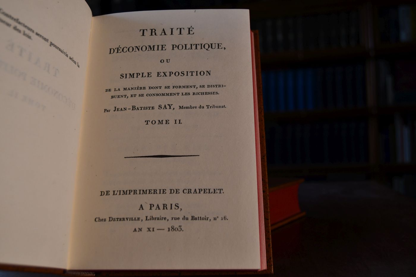 Traite d`Economie Politique Tom. I+II. Beigegeben Vademecum zu einem frühen Klassiker, Düsseldorf, Verlag Wirtschaft und Finanzen, 1986, 108 S., Pappband, ISBN 3878810148.