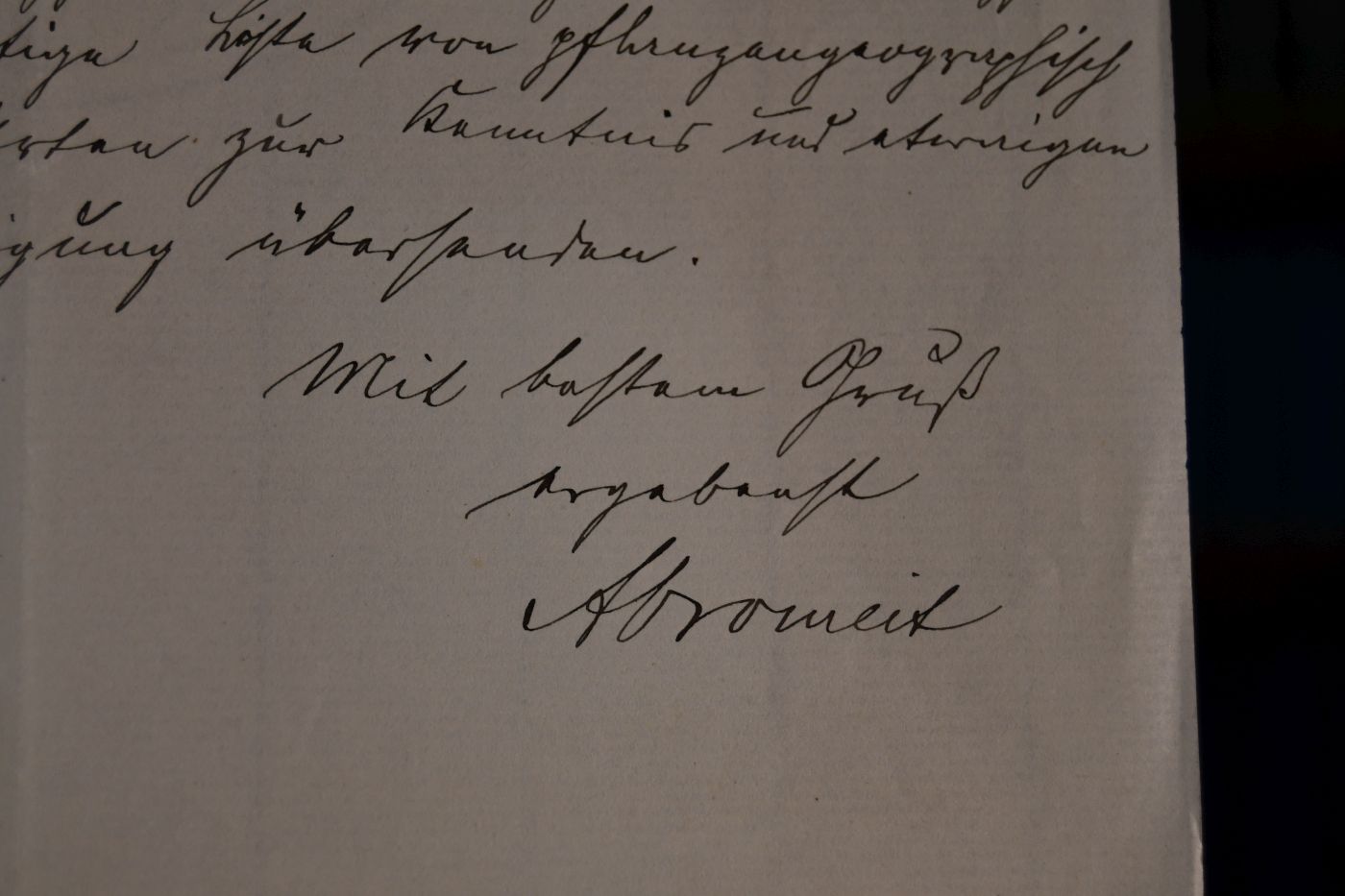 Schreiben des deutschen Botanikers Johannes Abromeit (1857–1946) vom 23. März 1917 an den Danziger Lehrer und Botaniker Konrad Lakowitz (1859-1945).