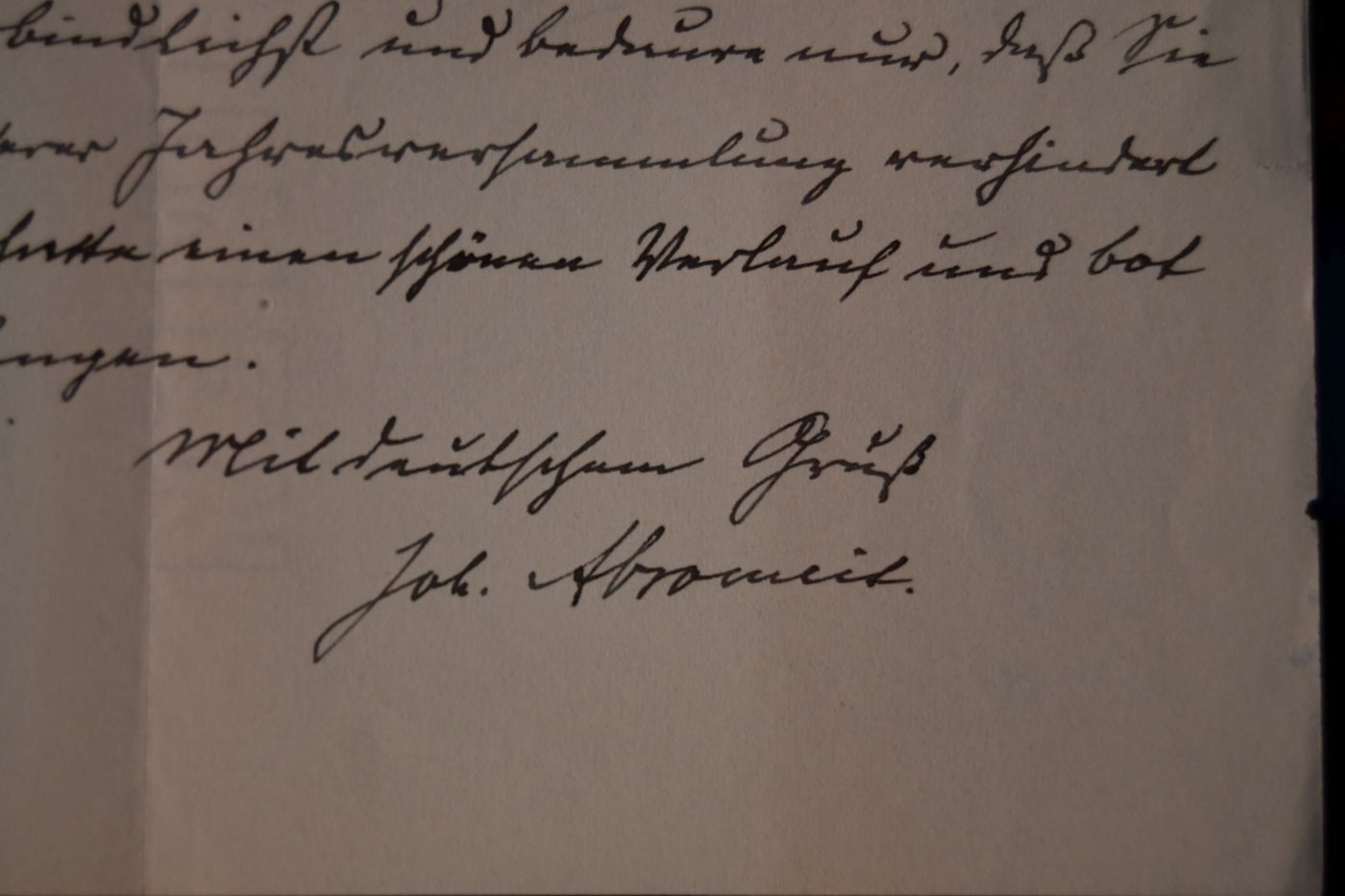 Schreiben des deutschen Botanikers Johannes Abromeit (1857–1946) vom 10. Februar 1935 an den Danziger Lehrer und Botaniker Konrad Lakowitz (1859-1945).