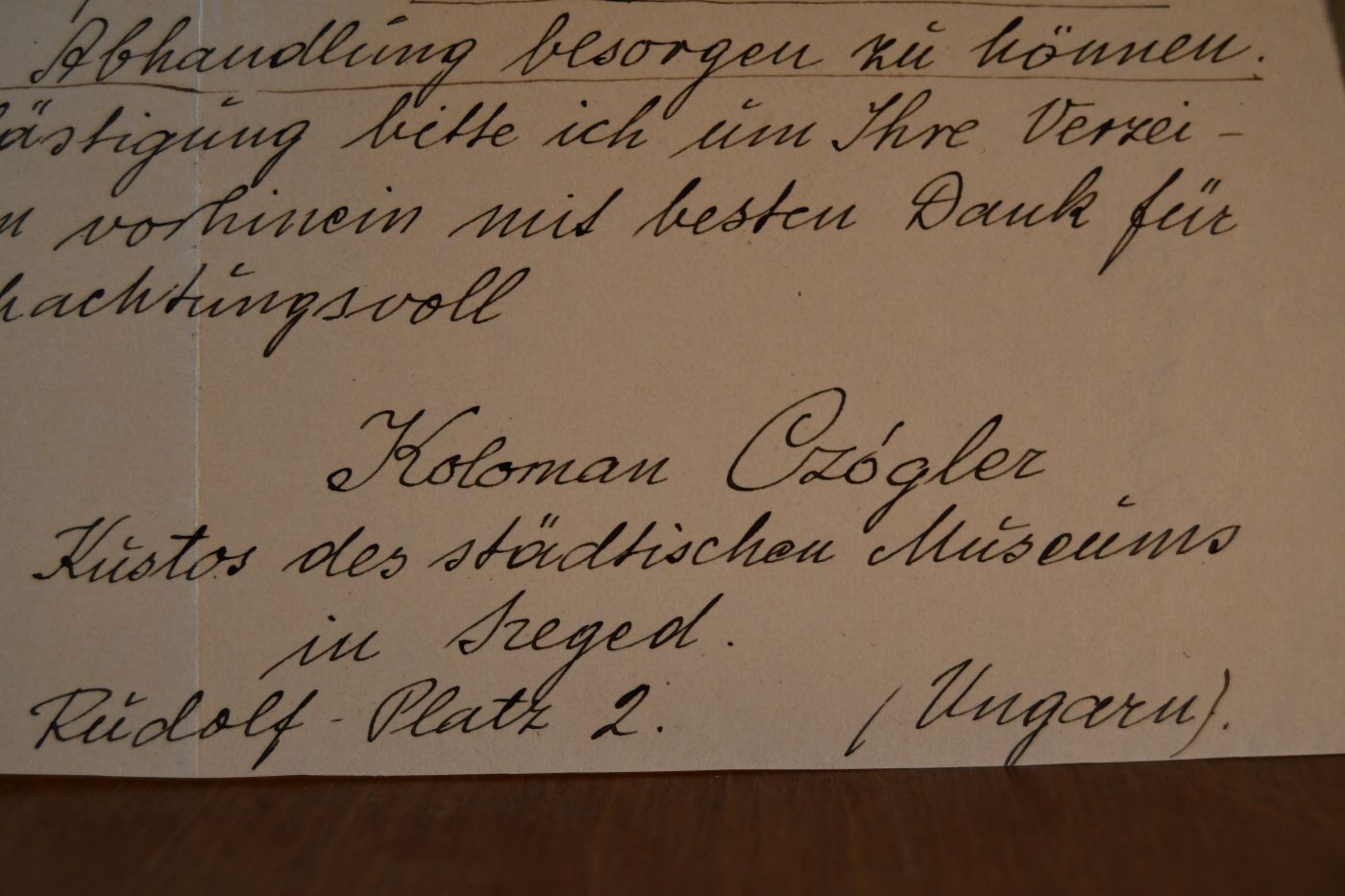 Schreiben des Kustos des städtischen Museums in Szeged Koloman Czogler vom 15. Juli und vom 25. September 1935 an den Danziger Lehrer und Botaniker Konrad Lakowitz (1859-1945).
