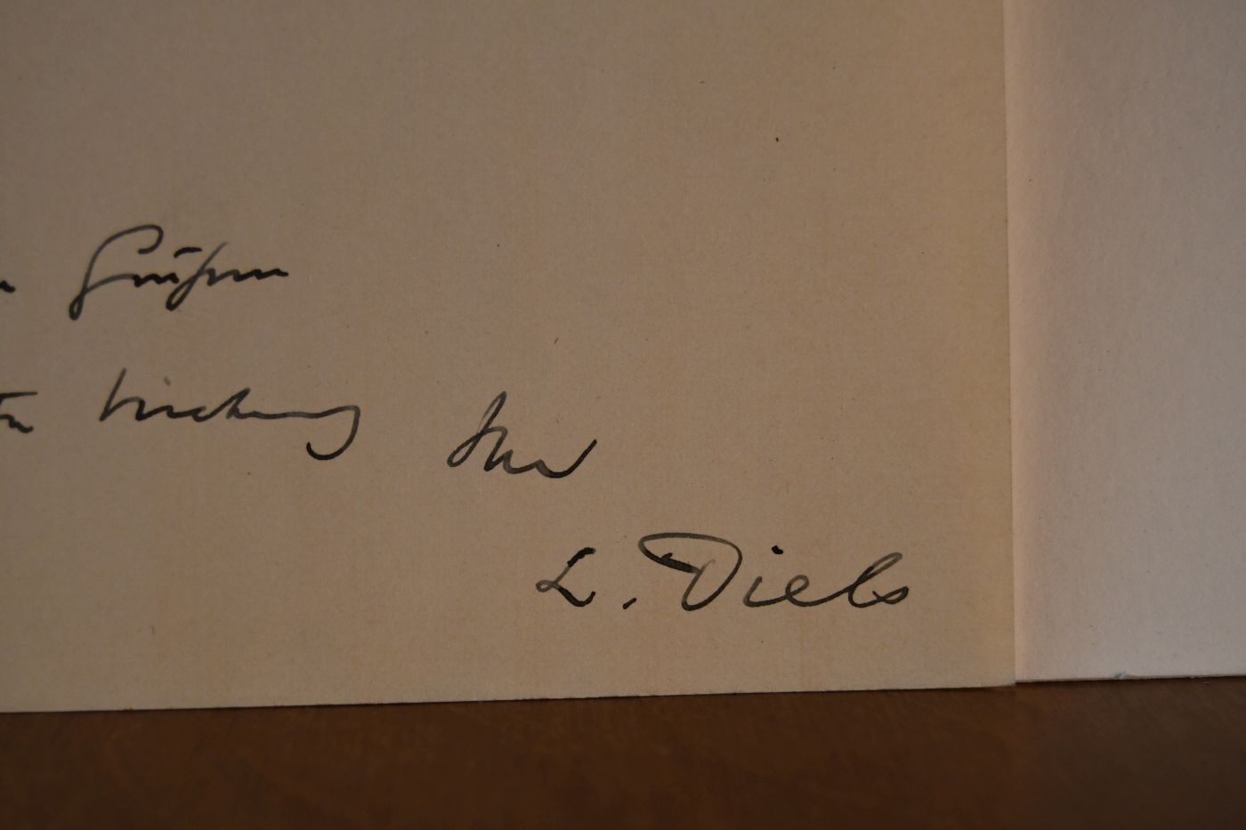 Schreiben des deutschen Botanikers und Direktors des Botanischen Gartens in Berlin-Dahlem Ludwig Diels (1874-1945) vom 2. November 1933 an den Danziger Lehrer und Botaniker Konrad Lakowitz (1859-1945).
