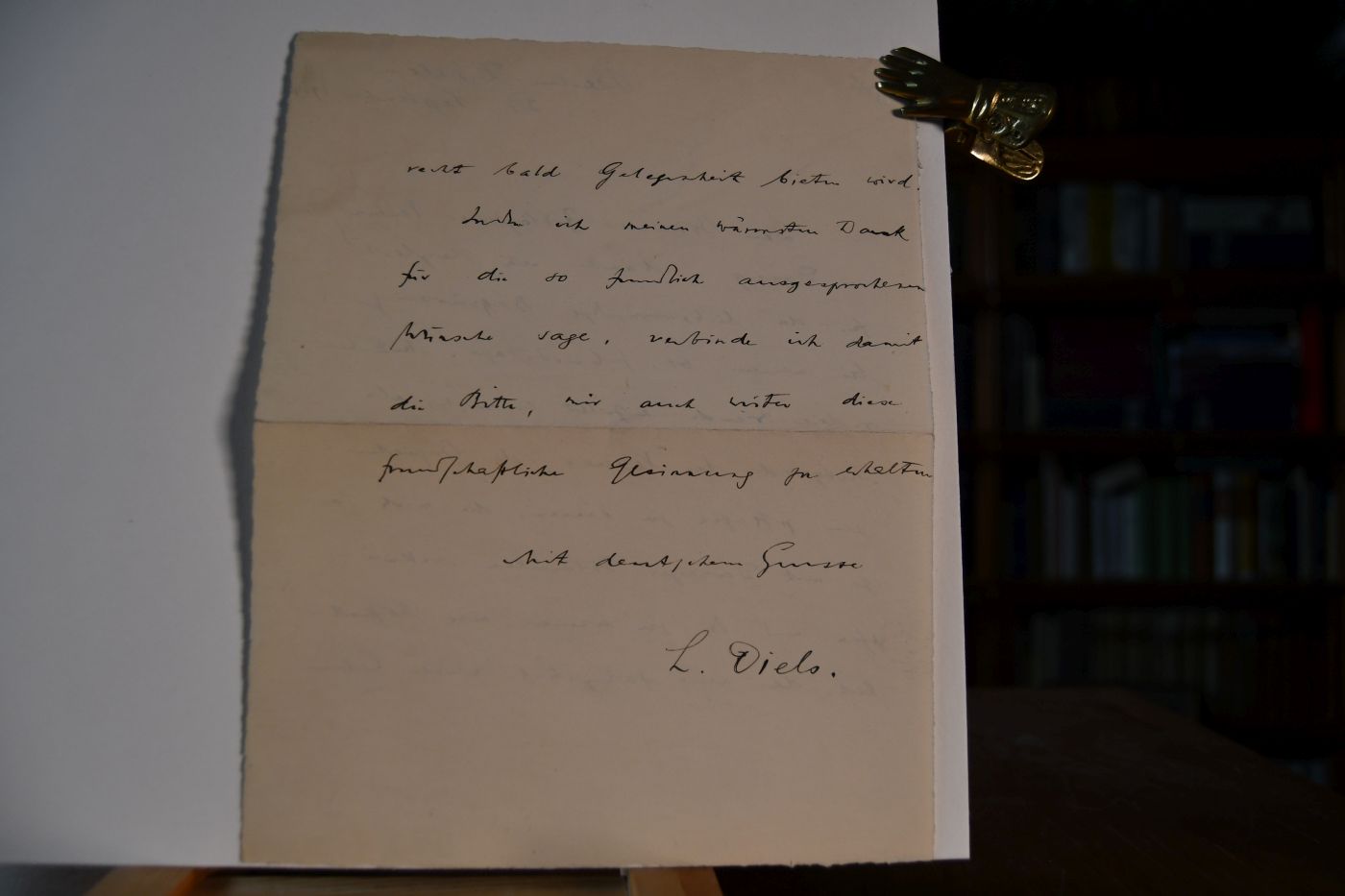 Schreiben des deutschen Botanikers und Direktors des Botanischen Gartens in Berlin-Dahlem Ludwig Diels (1874-1945) vom 27. September 1934 an den Danziger Lehrer und Botaniker Konrad Lakowitz (1859-1945).